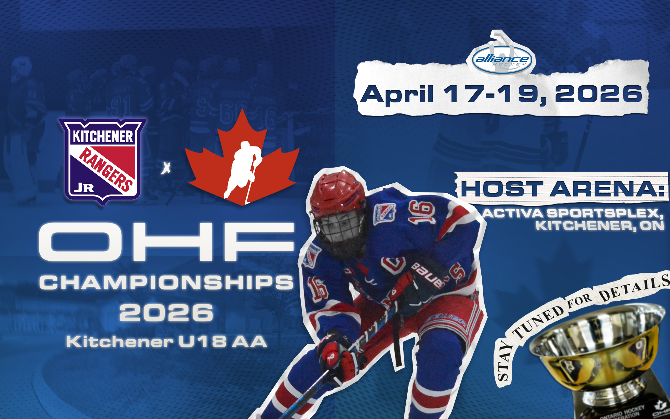 Kitchener Jr. Rangers to Host 2026 U18AA OHF Championships
